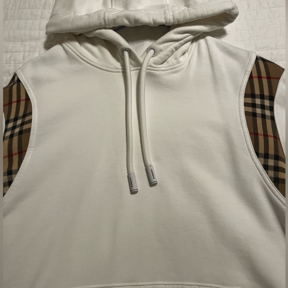 Burberry Fairhall Check Trim Cotton Hoodie - Picture 6 of 10